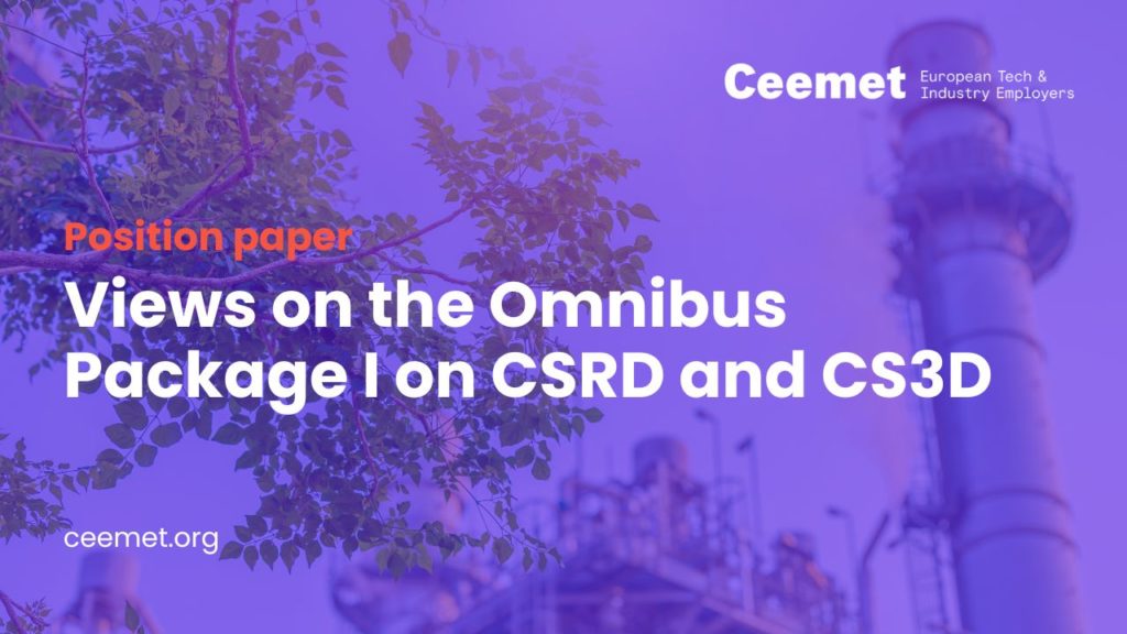 [Position paper] Views on the Omnibus Package I on CSRD and CS3D
