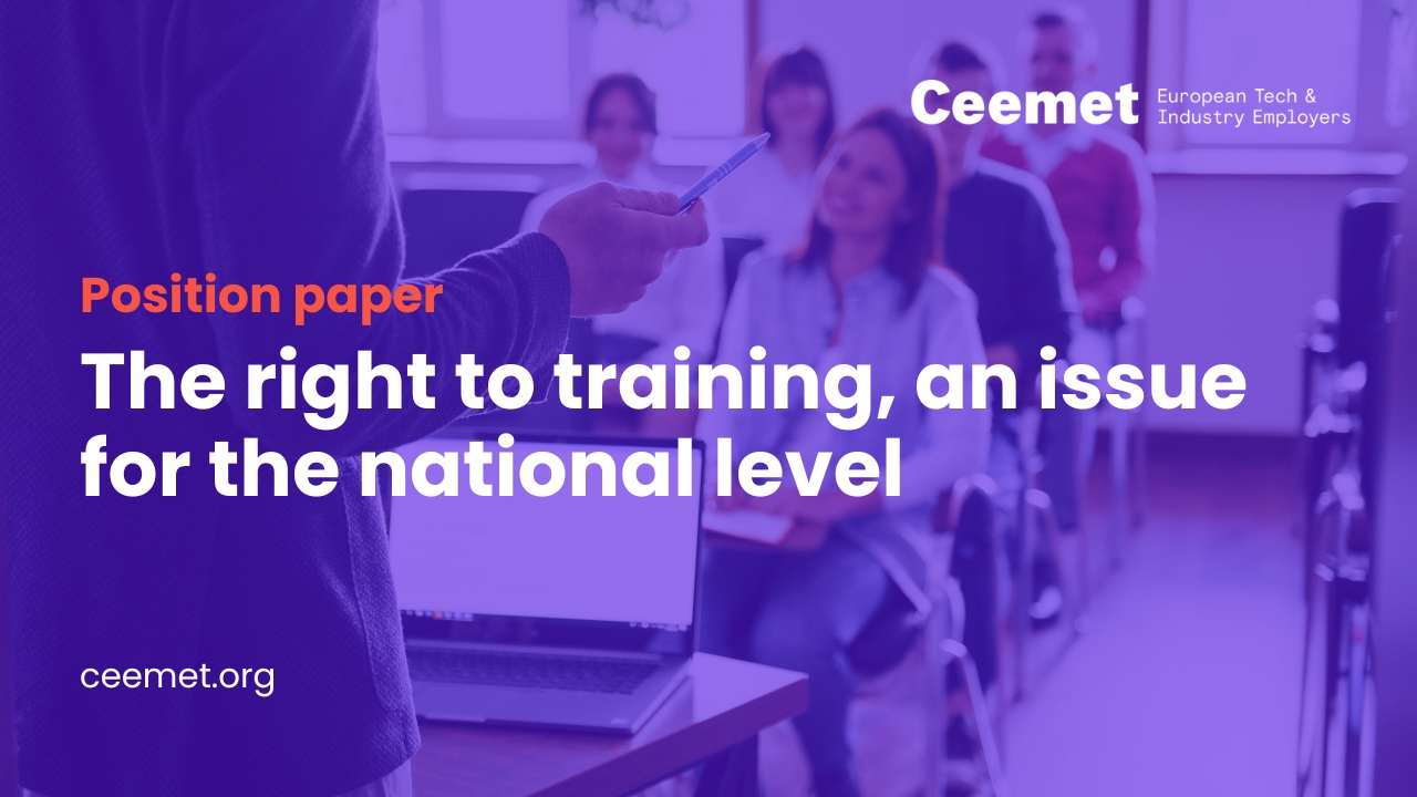 [Position paper] The right to training, an issue for the national level ...